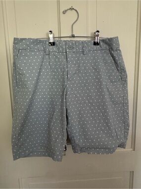 GAP Light Blue Polka Dot Flat Front Chino Shorts